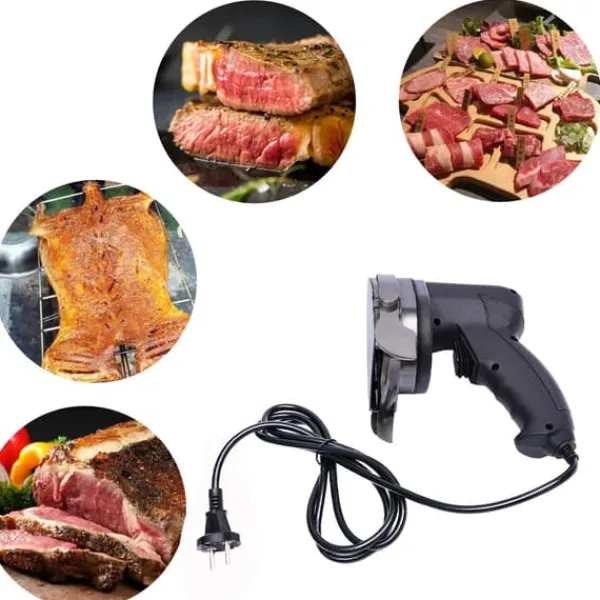 Elektriske Knive>Kebab Skærer, 80W, 220V~240V, 23*16*13 cm, EU Stik Type, 1-8 mm Skæredybde