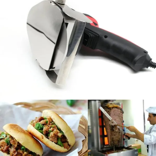 Kødskivere>Kebabskærer, 80W, 220V-230V, 3000 RPM, Klinge Diameter 10 cm, Skærevne 1-8 mm