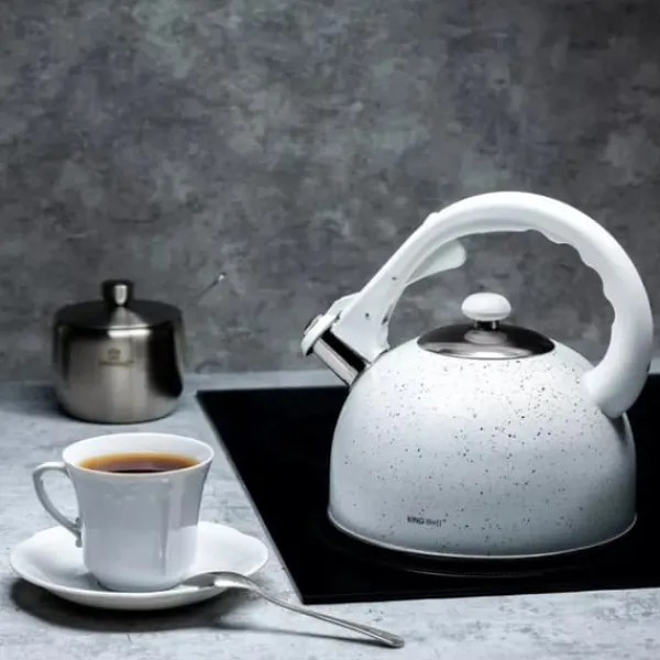 Elkedel>KEDEL MED FLØJTE 2.6L KINGHOFF KH-1407 MARMOR