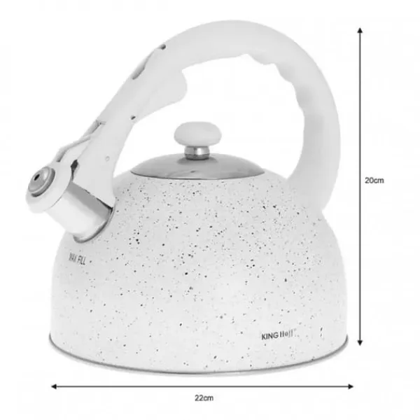Elkedel>KEDEL MED FLØJTE 2.6L KINGHOFF KH-1407 MARMOR