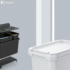 Keden Genbrugsskraldespand 1x10l+1x23l Systema 57x29x41 Cm Søvfarvet Clearance