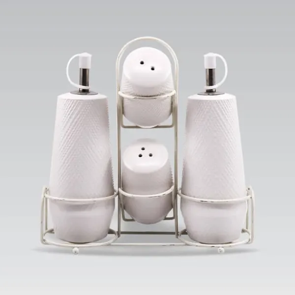 Olie- & Eddikebeholdere>Keramisk krydderisæt 5 styk MAESTRO WHITE MR-20002-04S