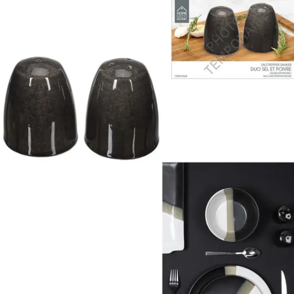 Salt- & Peberstrøere>KERAMISK SALT- OG PEBER-SHAKER Sæt Negro