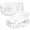 Keramiske Snacktallerkener, Oval Form, Solid Design,16 Styk
