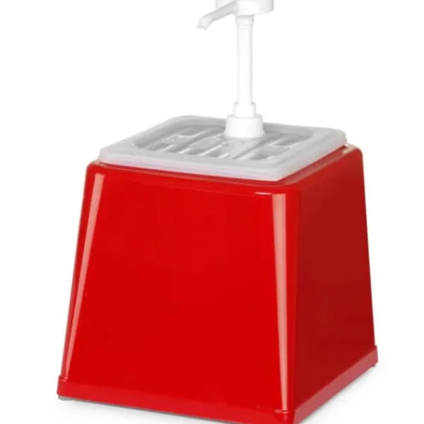 Ketchup sauce dispenser med pumpe 2,5 l rød - Hendi 203521 Best