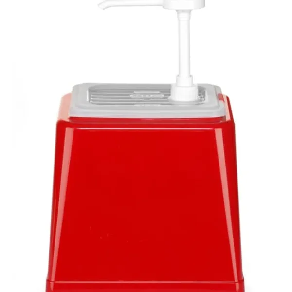 Ketchup sauce dispenser med pumpe 2,5 l rød - Hendi 203521 Best