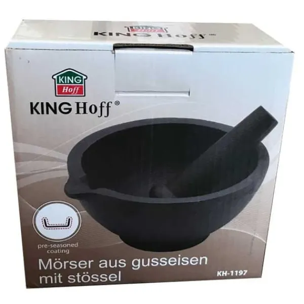 KINGHOFF KH-1197 KØKKENMØRTEL AF STØBEJERN Hot