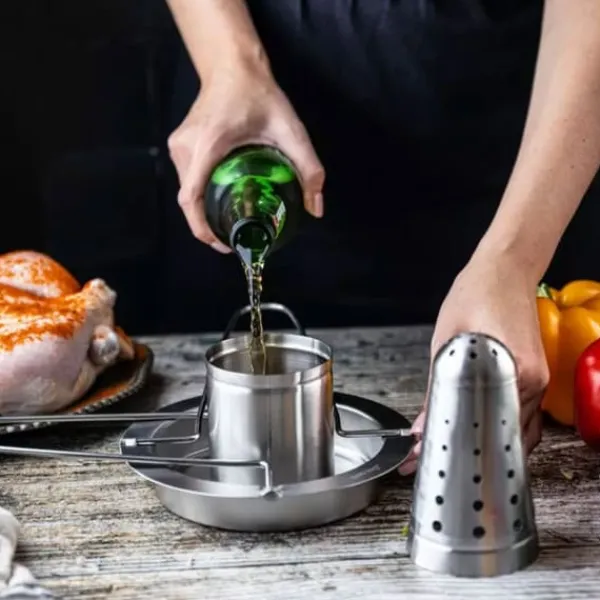 Griller>KINGHOFF KH-1880 KYLLINGESTEGEGRET MED AFDRÆN OG AROMATISER