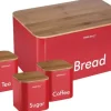 Brødkasser & Brødposer>KINGHOFF STÅLBRØDÆSKE + 3 BEHOLDERE KH-1085