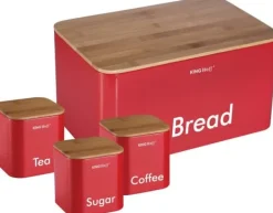 Brødkasser & Brødposer>KINGHOFF STÅLBRØDÆSKE + 3 BEHOLDERE KH-1085