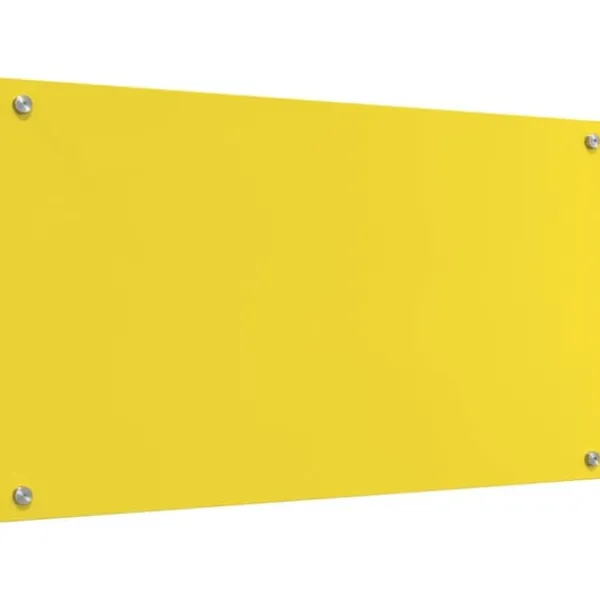 Køkken bagvæg i hærdet glas - Modern Design | Størrelse: 90 x 50 x 0.6 cm | Farve: Gul