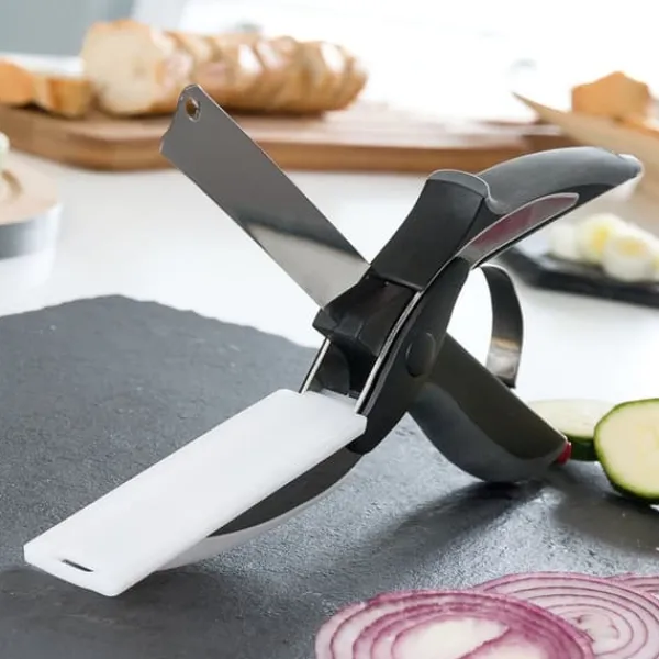 Køkken Kniv-Saks Med Integreret Mini Skærebræt Scible InnovaGoods Sale