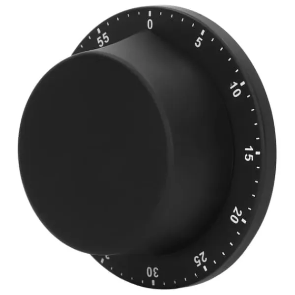 Æggeure>Køkken Mekanisk Timer 304 Rustfrit Stål Magnetisk Suge Kok Madlavningstimer Sort