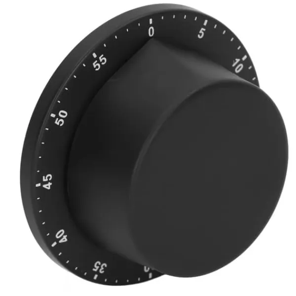 Æggeure>Køkken Mekanisk Timer 304 Rustfrit Stål Magnetisk Suge Kok Madlavningstimer Sort