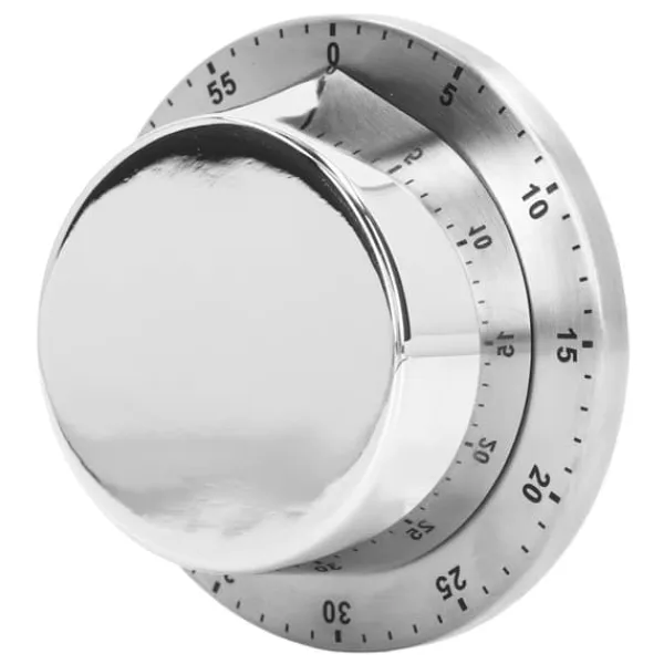 Æggeure>Køkken Mekanisk Timer 304 Rustfrit Stål Magnetisk Suge Kok Madlavnings Timer Hvid