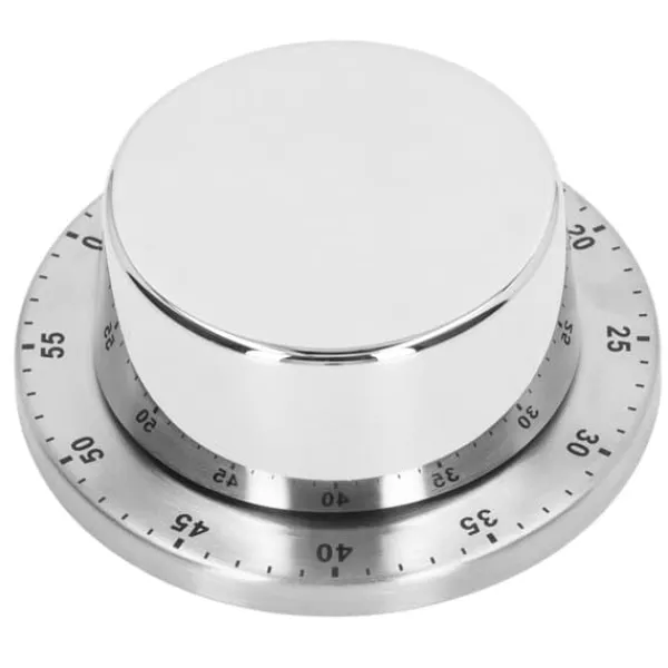 Æggeure>Køkken Mekanisk Timer 304 Rustfrit Stål Magnetisk Suge Kok Madlavnings Timer Hvid