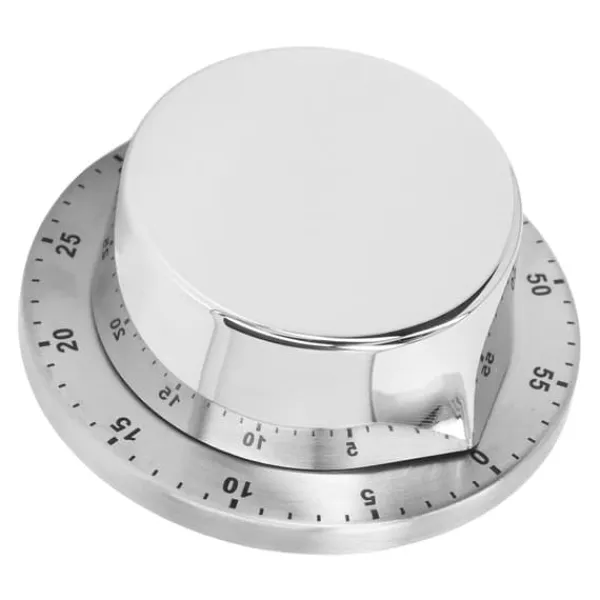 Æggeure>Køkken Mekanisk Timer 304 Rustfrit Stål Magnetisk Suge Kok Madlavnings Timer Hvid