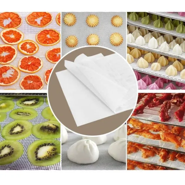 Køkken Non-stick Silikone Dehydrator Ark til Frugt Genanvendelige Mad Dehydrator Ark Tørretumbler Net Discount