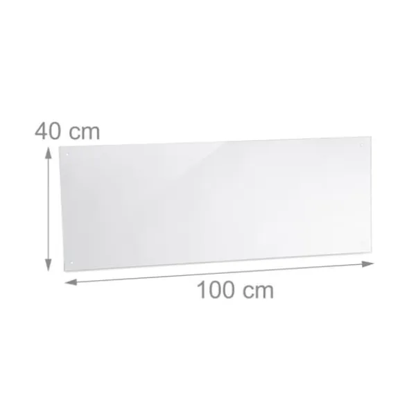Komfurer>Køkken stænkskærm, 40x100 cm, Transparent