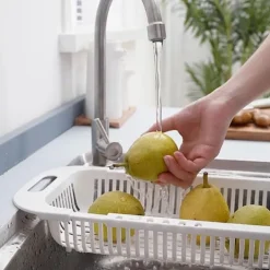 Køkken Udtrækkelig Vask Afløbskurv Plast Opvaskestativ Vask Filterkurv Frugt Grøntsagskurv Hot
