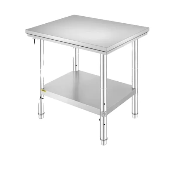 Madopvarmere>Køkkenarbejdsbænk, 330LBS Belastningskapacitet, Justerbare Fødder,30x24x32 tommer 330LBS
