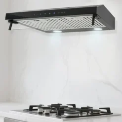 Emhætter>Køkkenemhætte 60 cm - Underbygget/Væghængt - Touch- & Geststyring - Op til 715 CFM - Støjniveau 55 dB - Motor 2x100 W - LED 6500K