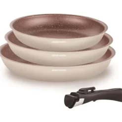 Køkkengrejsæt - Alle kogeplader inklusive induktion - ARTHUR MARTIN - AM4754 - Sæt med 3 pander - 20-24-28 cm + 1 aftageligt håndtag Best