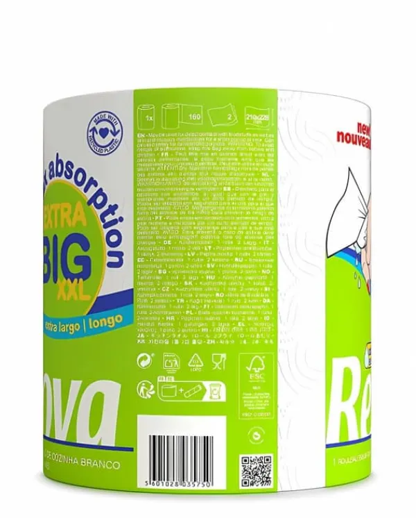 Køkkenpapir Renova Max Absorption XXL 36,5 m 2-lags 160 ark Discount