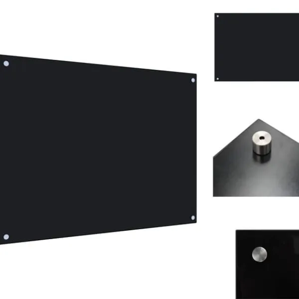 Køkkenredskaber - Living stænkplade 80x60 cm hærdet glas sort Outlet