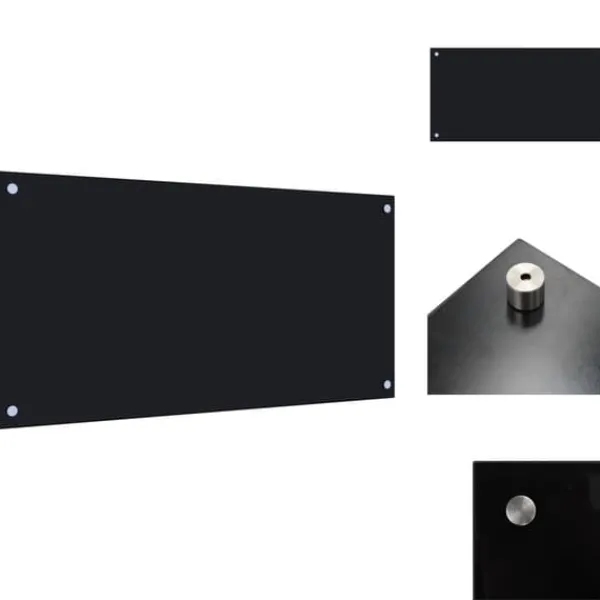 Måtter & Gitter Til Køkkenvaske>Køkkenredskaber - Living stænkplade 80x40 cm hærdet glas sort