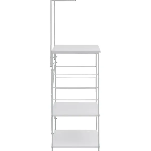 Køkkenreol med 4 hylder til mikroovn | Materiale: Konstrueret træ | Farve: Hvid | Størrelse: 60x39,6x123 cm