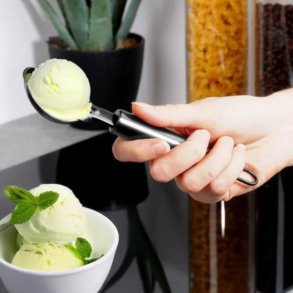 Skeer & Skovle>Køkkenske Stålske til servering af is og sorbet