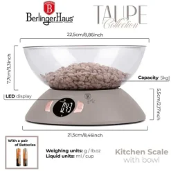 KØKKENVÆGT MED SKÅL BERLINGER HAUS BH-9616 TAUPE Online