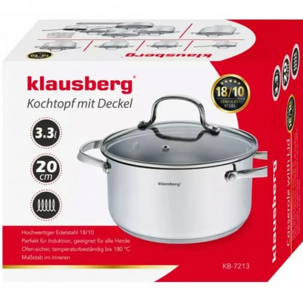 Gryder, Stegepander Og Kasseroller>KLAUSBERG GRYDE MED LÅG 3,3 L KB-7213