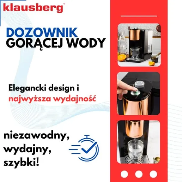 Kopvarmer>KLAUSBERG KB-7879 2,2L varmtvandsbeholder med temperaturkontrol
