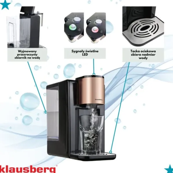 Kopvarmer>KLAUSBERG KB-7879 2,2L varmtvandsbeholder med temperaturkontrol