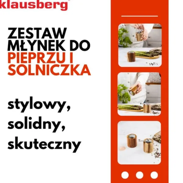 Salt- & Peberstrøere>KLAUSBERG KB-7859 salt- og pebersæt med kværn og saltkar
