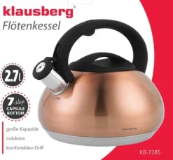 KLAUSBERG KEDEL MED FLØJTE 2,7L KB-7385 KOBBER Hot