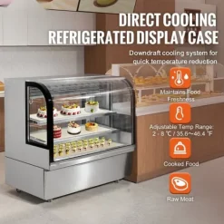 Køleskabe>Kølemonteret Bageri Displaykøleskab 18 cu ft/505L, 2-etager, energieffektiv, perfekt til bageri og detailhandel.