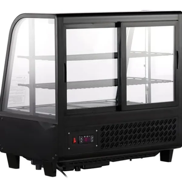 Køleskabe>Kølemontre Bageri Display Køleskab, 100L/3,5 cu.ft, 2-niveau, energieffektiv, glashylder, optimal opbevaring.