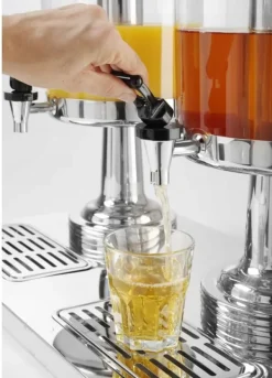 Køler til Juice-dispenser HENDI 2x 8L (16L) - Stål, Dobbelt, med Bakke Online