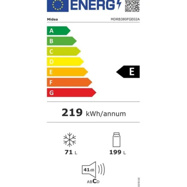 Køleskab med fryser Midea 270L Steel MDRB380FGE02A