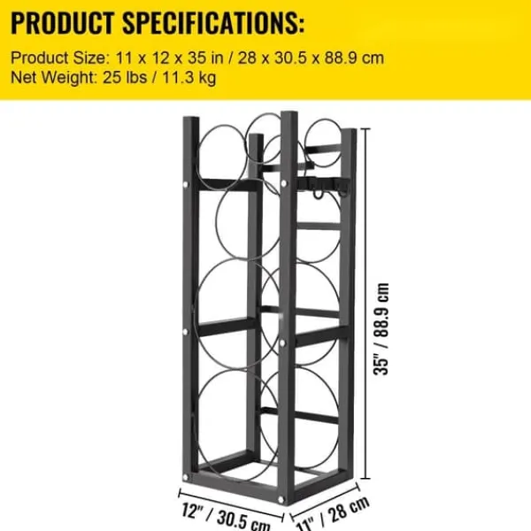 Kølesystemstativ til cylinder: 2-30 lb og plads til 3 små flasker. Perfekt til effektiv opbevaring! Discount