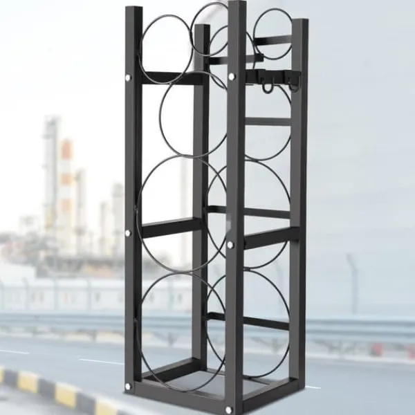 Kølesystemstativ til cylinder: 2-30 lb og plads til 3 små flasker. Perfekt til effektiv opbevaring! Discount
