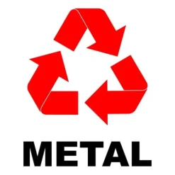 Klistermærke affaldsbeholderskilt affaldssortering METAL 25X25 Hot