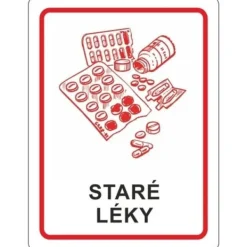 Tilbehør Til Affaldshåndtering>Klistermærke til en beholder til gammel MEDICIN 16x12cm