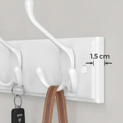 Knagerække med 4 kroge - Hvid Online