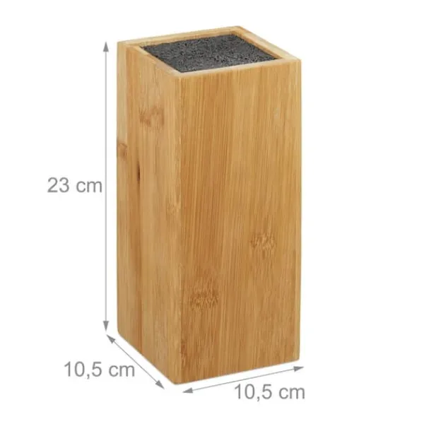 Køkkenorganisering>Knivblok, bambus, 23x10,5x10,5 cm, natur