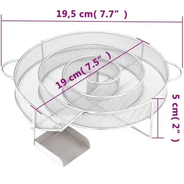 Koldrøgsgenerator i rustfrit stål - 19,5 cm | Farve: Stål | Størrelse: 19,5 cm Sale