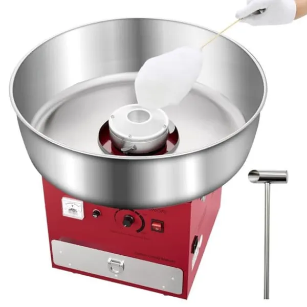 Maskiner Til Candyfloss>Kommerciel Candyflossmaskine, Sukkerstivelsesmaskine 1000W, Perfect til Fest, Rød Farve